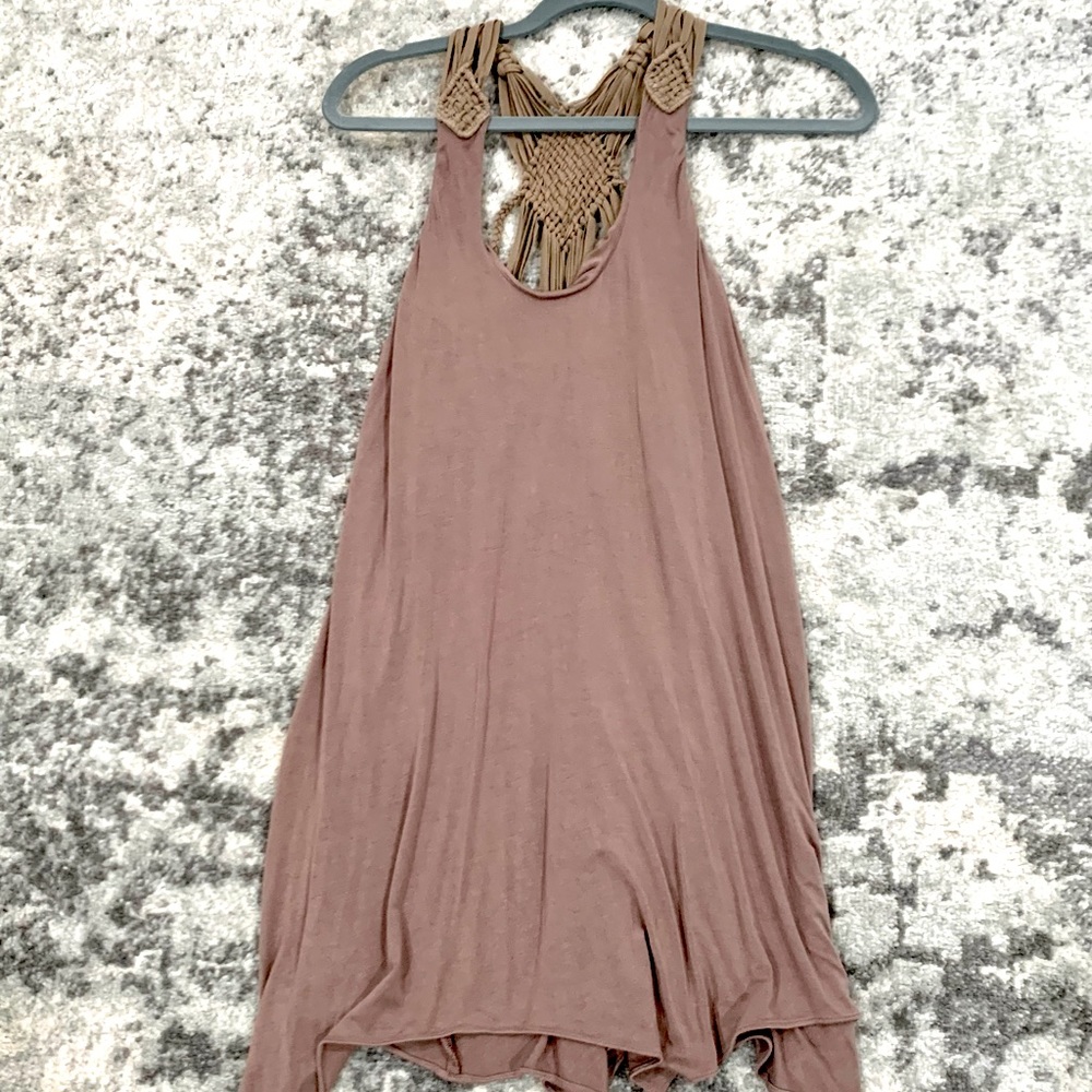 Brown and tan, size S flowy dress, made by Sky